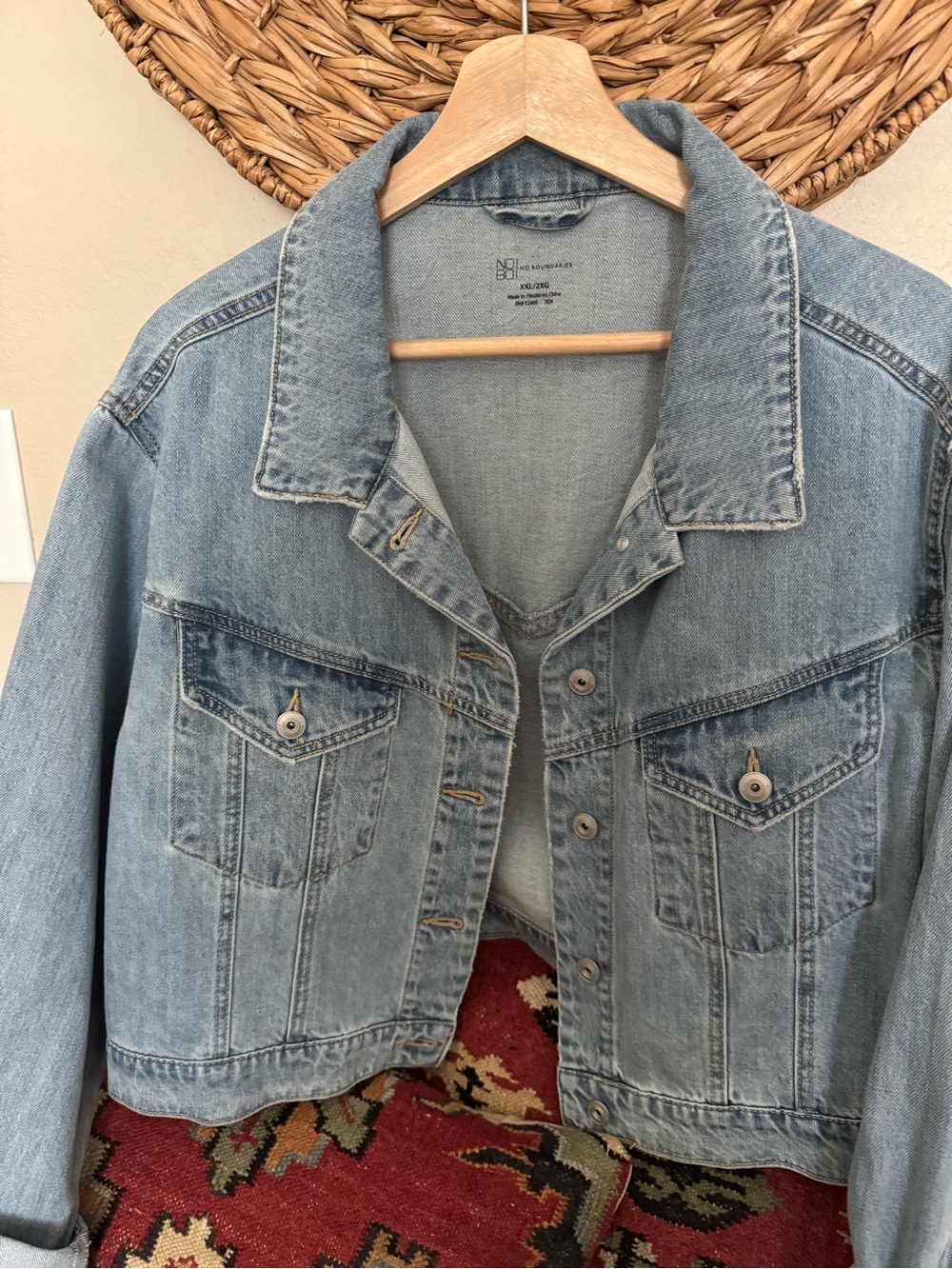 No Boundaries Light Blue Denim Jacket for Women
